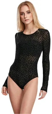Zdjęcie produktu dla Dámské body Urban Classics Ladies Flock Lace Body czarny - S