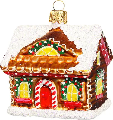Produktbild von Christbaumkugel Figuren Essen, Auswahl:Lebkuchenhaus 7.5cm