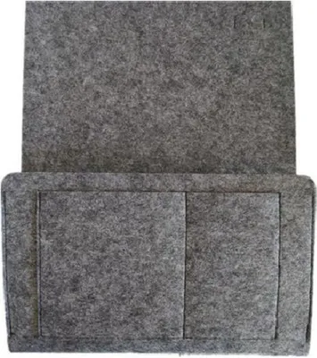 Produktbild von Sofa-Organizer – Bett-Organizer schwarz – Nachttischtasche – Zeitschriftenaufbewahrung – Filz – Nachttisch – 32 x 20 x 10 cm (groß) – Dunkelgrau