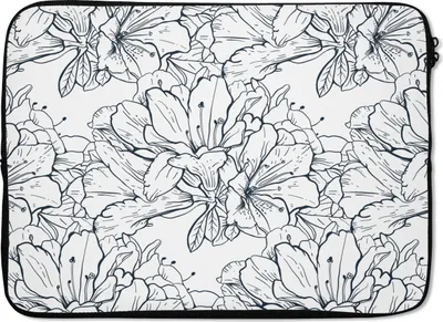 Produktbild von MuchoWow® Laptop Hülle 13 Zoll Blumen - Muster - Linie Laptoptasche - Laptophülle - Sleeve - Rundumschutz