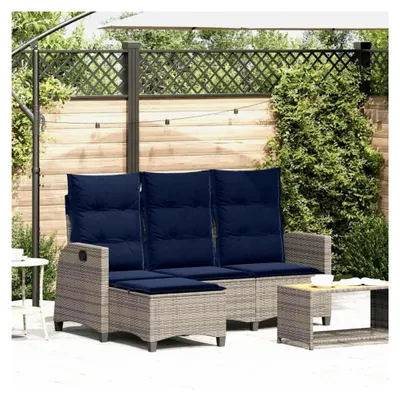 Produktbild von Ecklounge mit verstellbarer Rückenlehne für den Balkon, L-Form, Gartenmöbel für kleine Balkone, 3-Sitzer Sofa, Sitzgruppe, Rattan Lounge Möbel für den Außenbereich