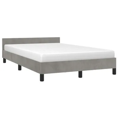 Image de vidaXL Cadre de lit sans matelas gris clair 120x190 cm velours