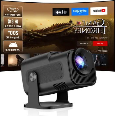 Produktbild von Mini-Projektor – Tragbarer Beamer – Heimkino – Automatische Korrektur – 1080p-Unterstützung – Schwarz