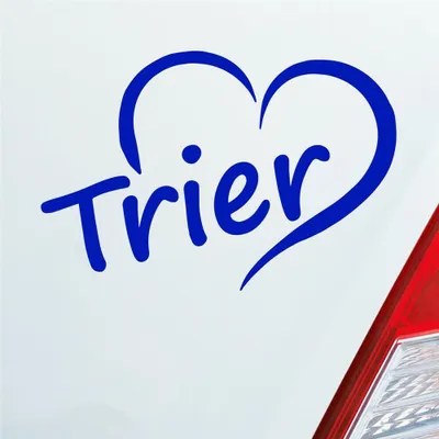 Produktbild von Auto Aufkleber Trier Herz Stadt City Liebe Love Heart Heimat 12x8 cm Dunkelblau Sticker Heckscheibenaufkleber