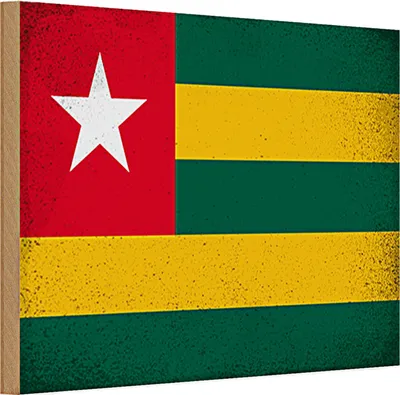 Produktbild von Holzschild Flagge Togo 30x20cm Flag of Togo Vintage