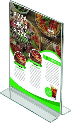 Obrázek produktu pro Stojánek A5 – akrylový stojan na desky – průhledný – ideální pro menu a ceníky
