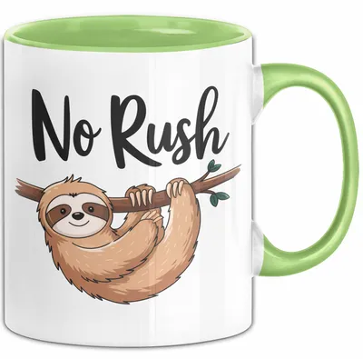 Produktbild von Faultier Tasse Geschenkidee Keine Eile für faule Faultiere (Grün)
