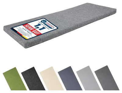 Image de Coussin de banc Garronda, 100x40 cm, environ 4 cm d'épaisseur, pour l'extérieur, idéal pour bancs de jardin et balançoires Hollywood. Coussin d'assise imperméable et résistant aux UV, avec attaches, de couleur grise (référence GD-0220)