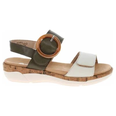 Produktbild von Remonte Riemchensandalen - Olivgrün / Edelweiß Glattleder Größe: 38 Normal