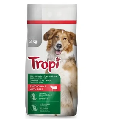 Produktbild von Tropi Hundetrockenfutter 3kg mit Rindfleisch