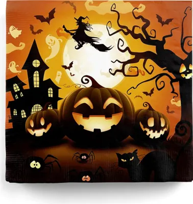 Produktbild von Happy Halloween Papier Servietten als Tischdeko 12 St.