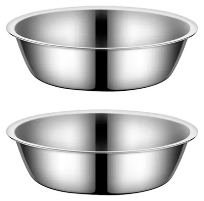 Produktbild von 2er-Set Katzennäpfe, Ersatz-Katzennäpfe aus Edelstahl, Metall-Katzennäpfe, einfache Näpfe für Katzen