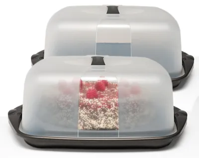 Produktbild von Kuchentransportboxen 2er Set, 2 x Transportbox quadratisch