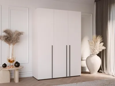 Produktbild von Dreitüriger Kleiderschrank DOMINO 150 cm 3 Türen Schlafzimmer Wohnzimmer Kaschmir