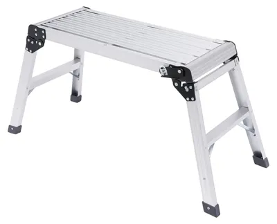 Zdjęcie produktu dla Drabina platformowa, nośność 150 kg, konstrukcja składana, kolor srebrny