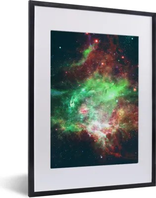 Produktbild von MuchoWow® Gerahmtes Poster Leerzeichen - Grün - Rot 30x40 cm - Poster mit Schwarzem Bilderrahmen Wandposter Rahmen Foto Bilder - Wandposter Schlafzimmer