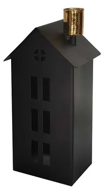 Produktbild von TrendLine Windlicht Metall Haus 22 x 10 cm schwarz gold