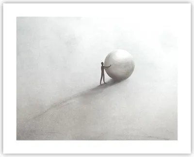 Produktbild von Poster - Poster ohne Rahmen - Sisyphus Arbeit Symbol - 50x40 cm - Wand Bild - Wanddeko - Wandbilder - Kunstposter - Wandposter - Bilder - Kunstdruck - Wanddekoration - Wandbild - P2XAA50x40-4752