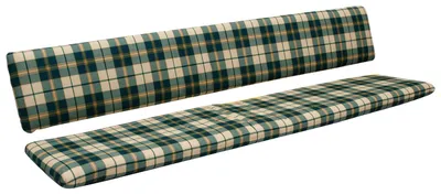 Produktbild von Bankauflage 2-teilig für 4-Sitzer aus Baumwolle und Polyester Grün-Beige kariert