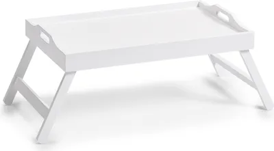 Produktbild von Betttablett, Serviertablett, Universaltisch mit klappbaren Beinen, MDF, Weiß