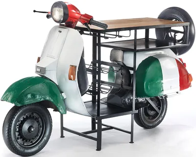 Produktbild von Kobolo Weinregal Anrichte Barregal SCOOTER ITALIA - Roller - grün-weiß-rot - 180x70x106 cm