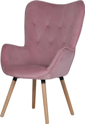 Produktbild von SVITA CLEO Ohrensessel Samt-Bezug Fernsehsessel Relaxsessel Chesterfield Rosa