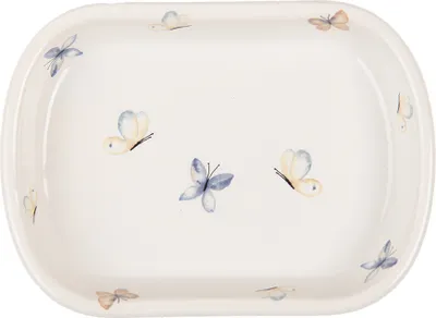 Zdjęcie produktu dla Mydelniczka Clayre & Eef 13x10x3 cm białe ceramiczne motyle