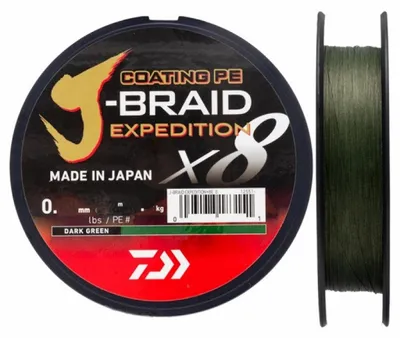 Obrázek produktu pro Daiwa Splétaná Šnůra J-Braid Expedition X8E Dark Green 0,16mm 1m