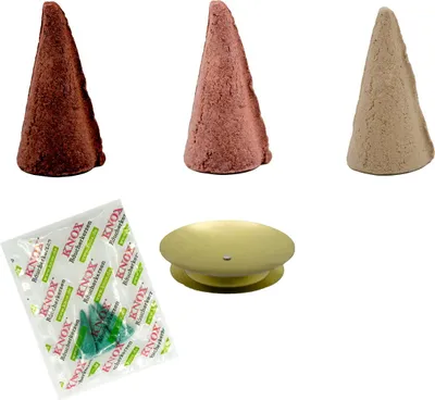 Produktbild von KNOX Riesen Räucherkerzen - Weihnachtsklassiker - 3 XXL Düfte - Inkl. Räucherschale in Gold und 3 Proben Meeresbrise