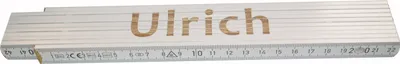 Produktbild von Ulrich Buchenholz-Zollstock 2 m, 10 Glieder, exaktes Einrasten, zweiseitige Zentimeterskala, weiß