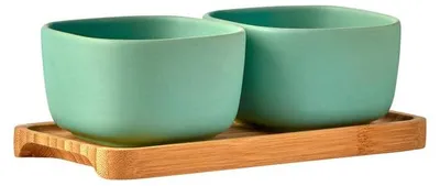 Image de BIA Share : Assiettes carrées vertes, lot de 2