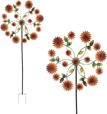Imagen del producto de Escultura de jardín Windspinner, grande, de metal vintage, resistente al agua, cinética, ideal para jardín y terraza