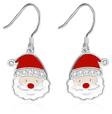 Produktbild von Solidchoice – Weihnachtsohrringe aus 925er Sterlingsilber mit Weihnachtsmann und Rentier