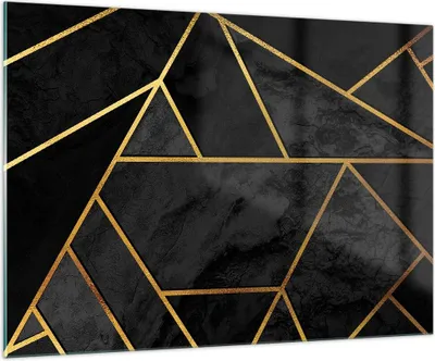 Produktbild von Bilder auf glas - Einteilig - Abstraktion Gold Schwarz - 100x70cm - Glasbilder - Wandbilder - Bilder - zum Aufhängen bereit - Wanddekoration aus Glas - Glas Bilder - Wandbild auf Glas - GAA100x70-4358