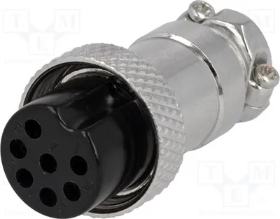 Image de 1 x connecteur femelle pour microphones, broche : 7, pour câbles droits. Connecteur pour microphones