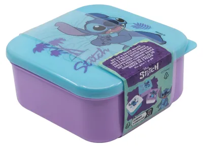 3 Snackboxen aus Kunststoff, lila, Cartoon-Design, 12 cm