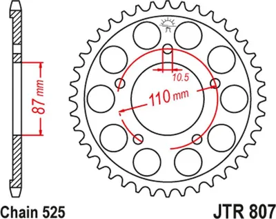 Obrázek produktu pro Pignon JT 48T 525 BLK JTR807.48ZBK