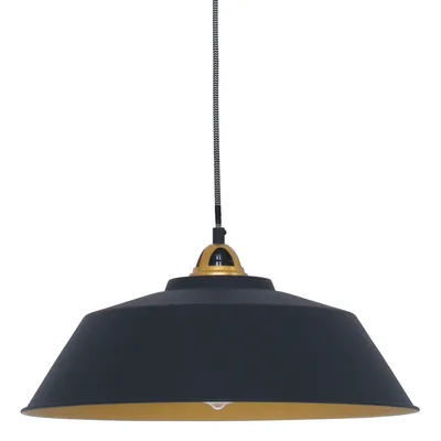 Produktbild von Steinhauer Pendelleuchte Nové 1-flammig Schwarz Matt/ Gold 42x42cm