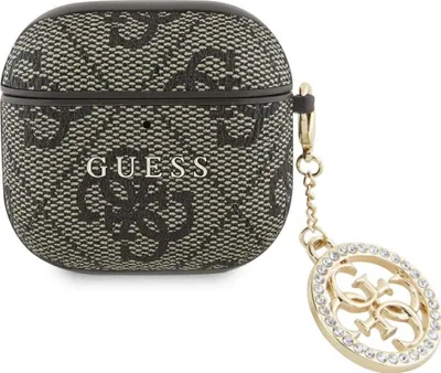 Produktbild von GUESS ochranné puzdro pre AirPods 4, Guess Strass 4G Charm Case, hnedé