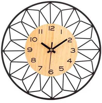 Image de Horloge en bois de 30 cm, à piles, silencieuse, carrée, 30 x 30 cm, salon, chambre à coucher