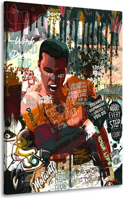 Produktbild von Pop Art Boxer Sport Leinwandbild Wandbild XL Kunst Deko: 60x90x2cm