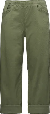 Damen Kletter- und Boulderhose in Olivgrün von Black Diamond mit umgeschlagenem Saum.