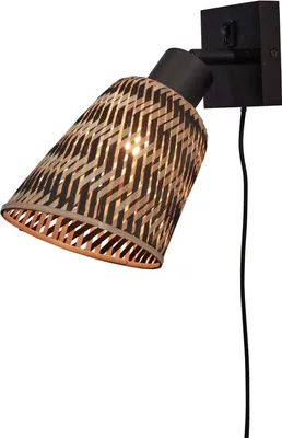 Produktbild von GOOD&MOJO - Wandlampe Java - Bambus Schwarz/Natürlich - Ø15cm