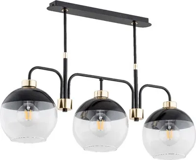 Obrázok produktu pre Závesná lampa ALMARY čierna-starozlatá-čierna 3xE27x15W kov rozmery: 50x75x20 cm IP20 Alfa