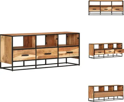 Imagen del producto de vidaXL Mueble de TV de 110x30x45 cm, madera maciza de acacia - Muebles para televisión