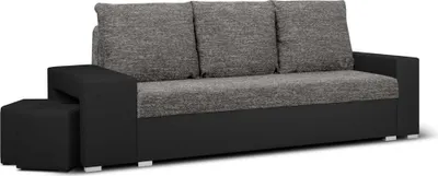 Produktbild von 3-Sitzer-Sofa mit Schlaffunktion HUBERT2 - Grau/Schwarz
