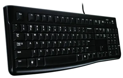 Produktbild von Logitech K120, Volle Größe (100%), Kabelgebunden, USB, Schwarz