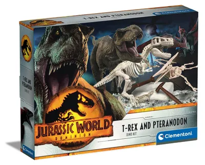 Immagine prodotto di Clementoni Jurassic World 3 - Set da scavo T-Rex e Triceratopo
