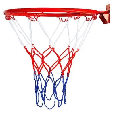 Produktbild von Basketballkorb mit Netz – Wandmontage, 32 cm, blau/rot