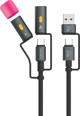Image de 4Smarts 4smarts 541060 Câble USB USB 2.0 1 m USB C Noir, Gris
